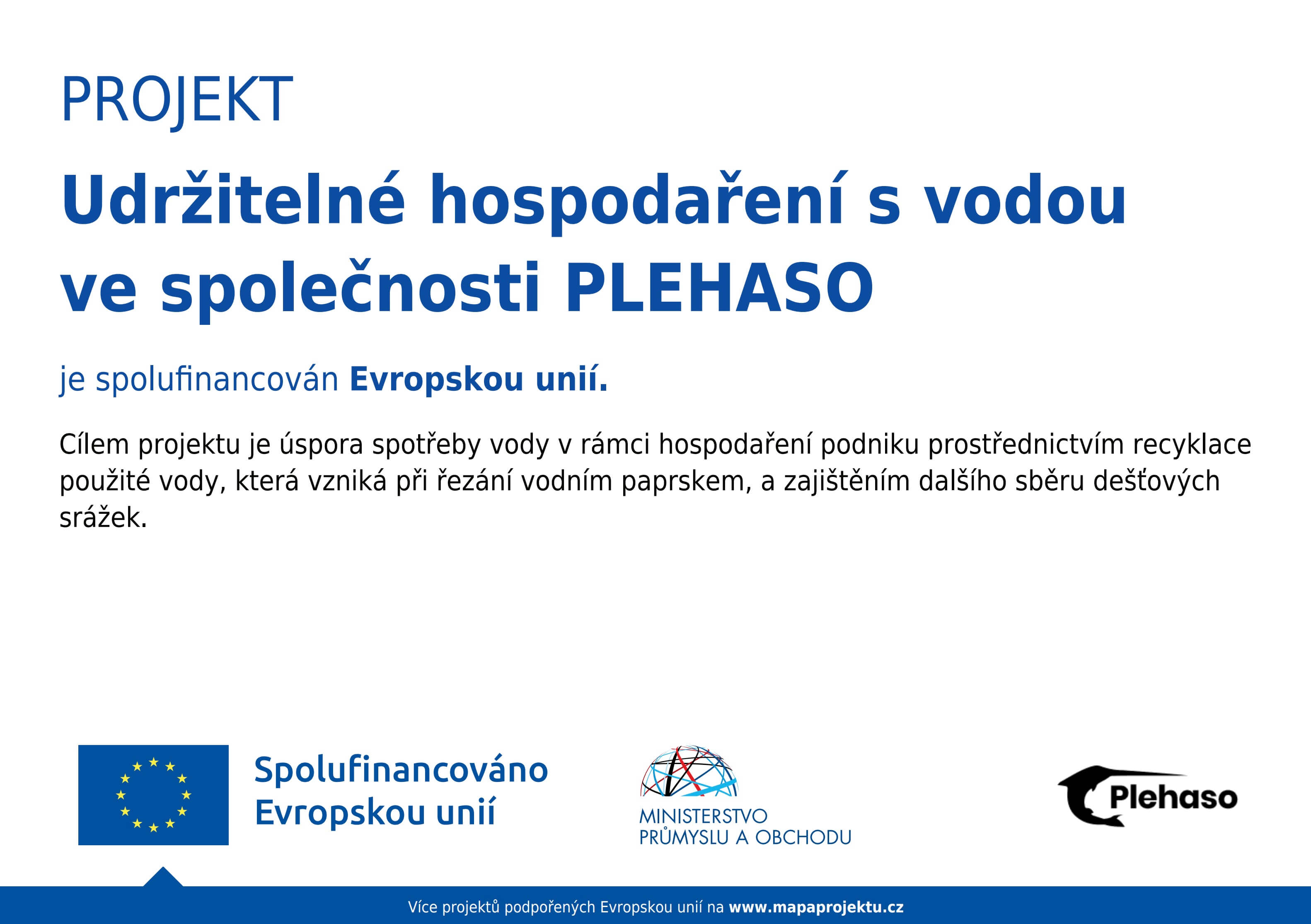 Udržitelné hospodaření s vodou ve společnosti PLEHASO